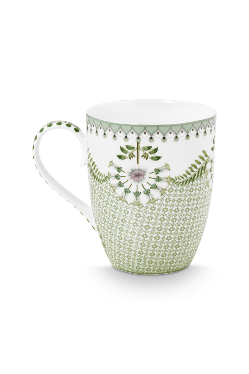 Pip Studio Lily & Lotus Tiles Light Green Beker - Porselein - 365 ml