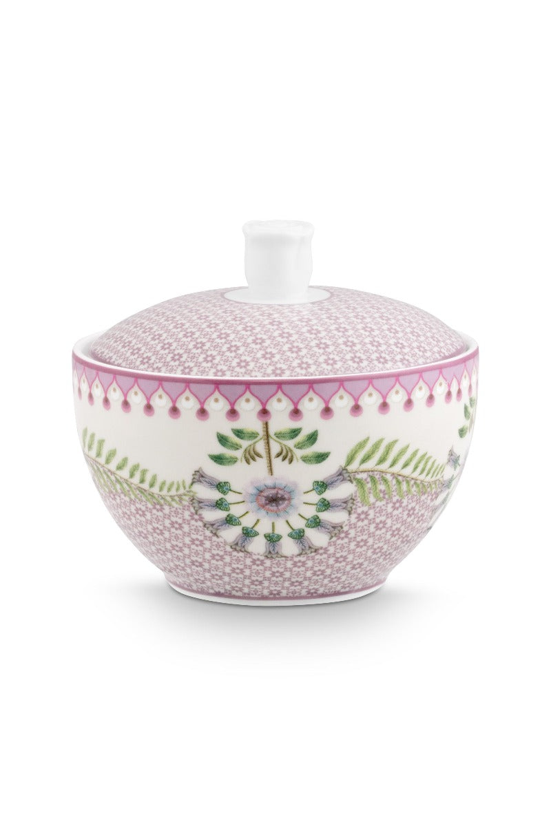 Pip Studio Lily & Lotus Tiles Lilac Suikerpotje - Porselein - 300 ml