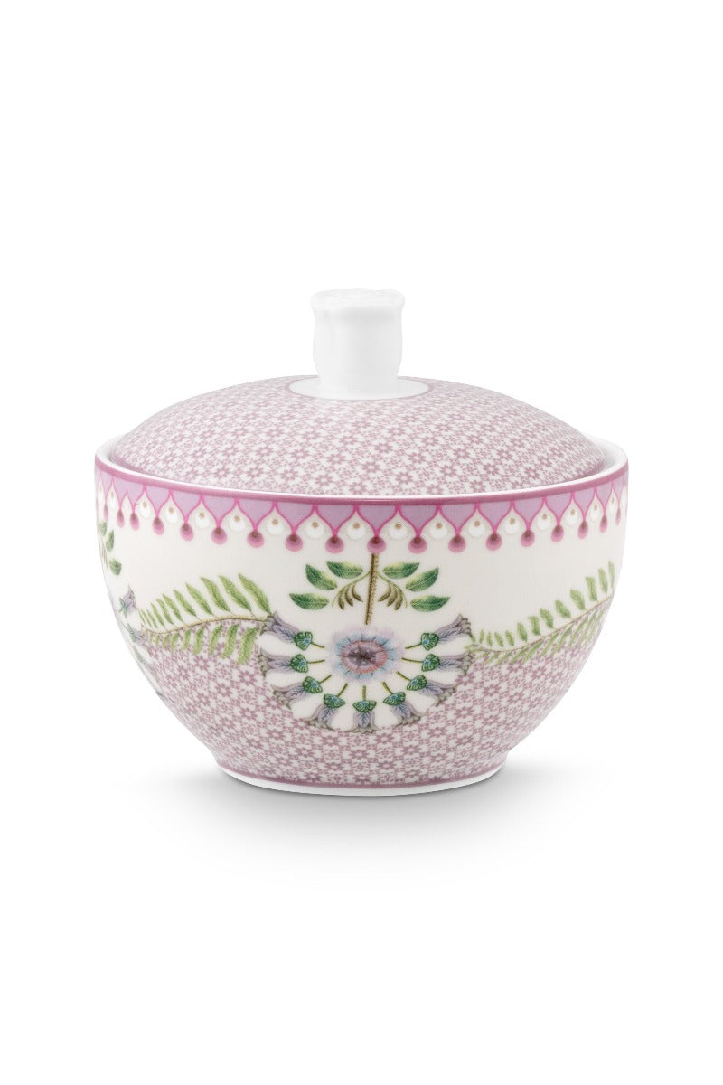 Pip Studio Lily & Lotus Tiles Lilac Suikerpotje - Porselein - 300 ml