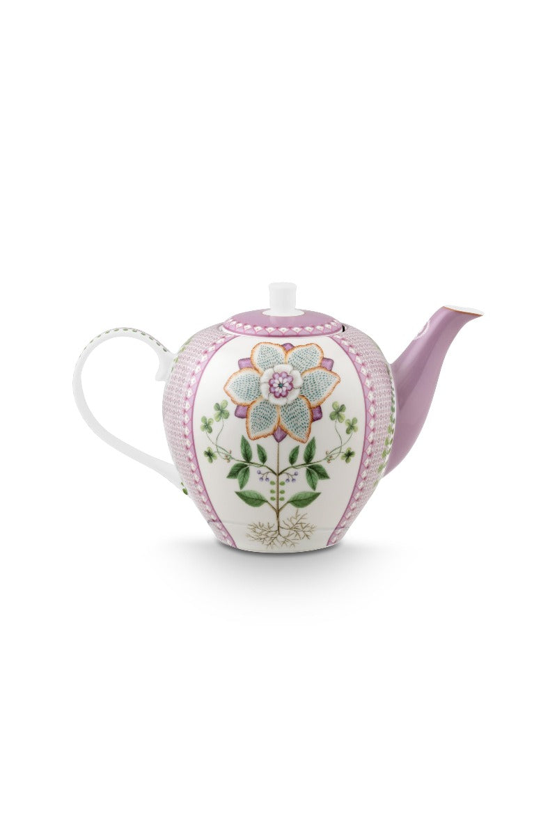 Pip Studio Lily & Lotus Tiles Lilac Theepot - Porselein - 1,6 ltr.