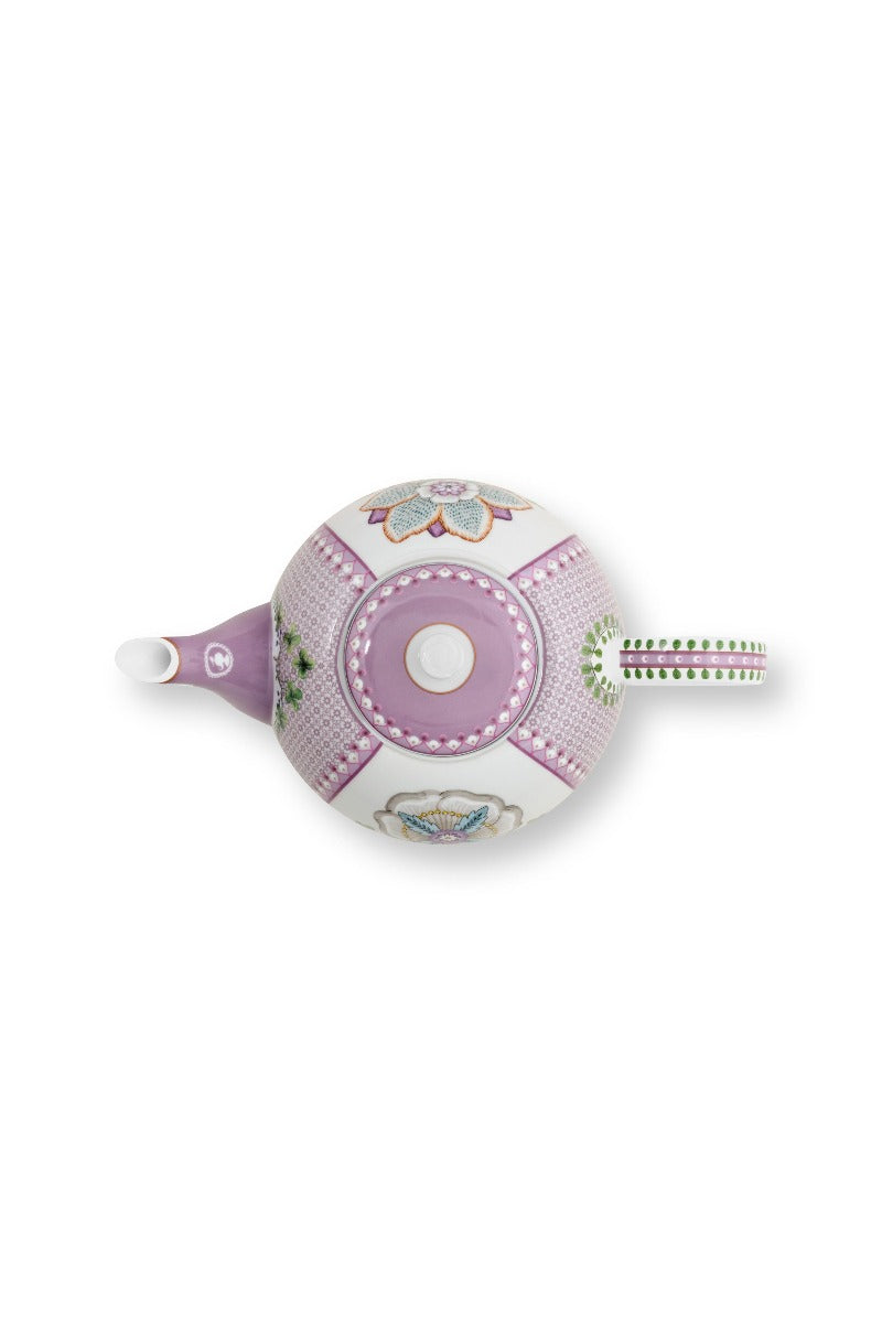 Pip Studio Lily & Lotus Tiles Lilac Theepot - Porselein - 1,6 ltr.
