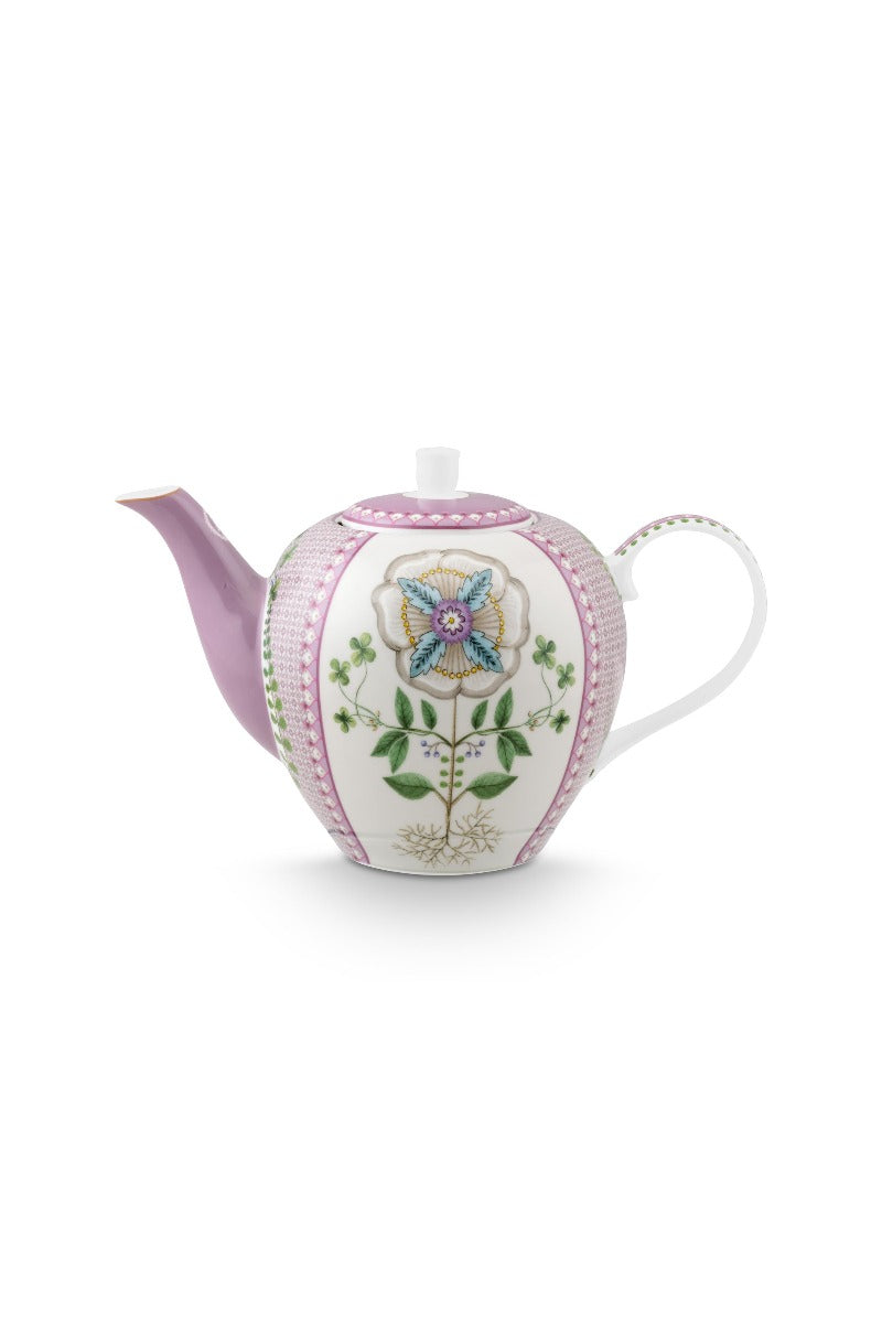 Pip Studio Lily & Lotus Tiles Lilac Theepot - Porselein - 1,6 ltr.