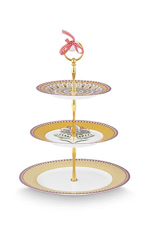 Pip Studio Lily&Lotus Yellow Etagère 3 Laags - Porselein