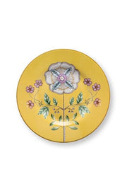 Pip Studio Lily & Lotus Yellow Petit Four Bordje - Porselein - Ø 12 cm