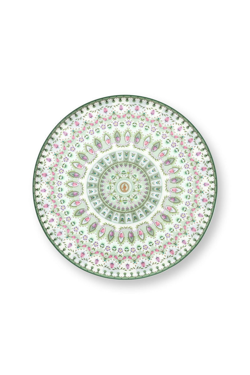 Pip Studio Lily&Lotus Moon Delight Light Green Taartplateau - Porselein - Ø 21 cm