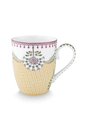 Pip Studio Lily & Lotus Tiles Yellow Beker - Porselein - 365 ml