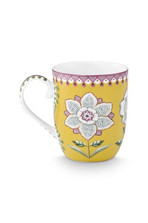 Pip Studio Lily & Lotus Yellow Beker - Porselein - 365 ml