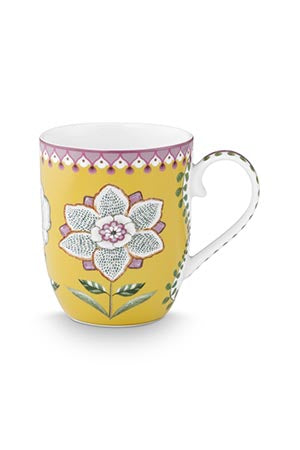 Pip Studio Lily & Lotus Yellow Beker - Porselein - 365 ml