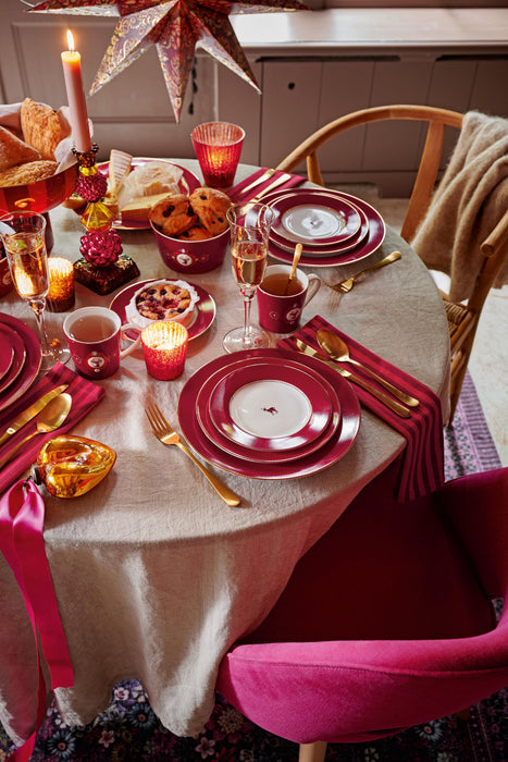 Pip Studio Love Birds Deer Dark Red Dinerbord - Porselein - Ø 26,5 cm