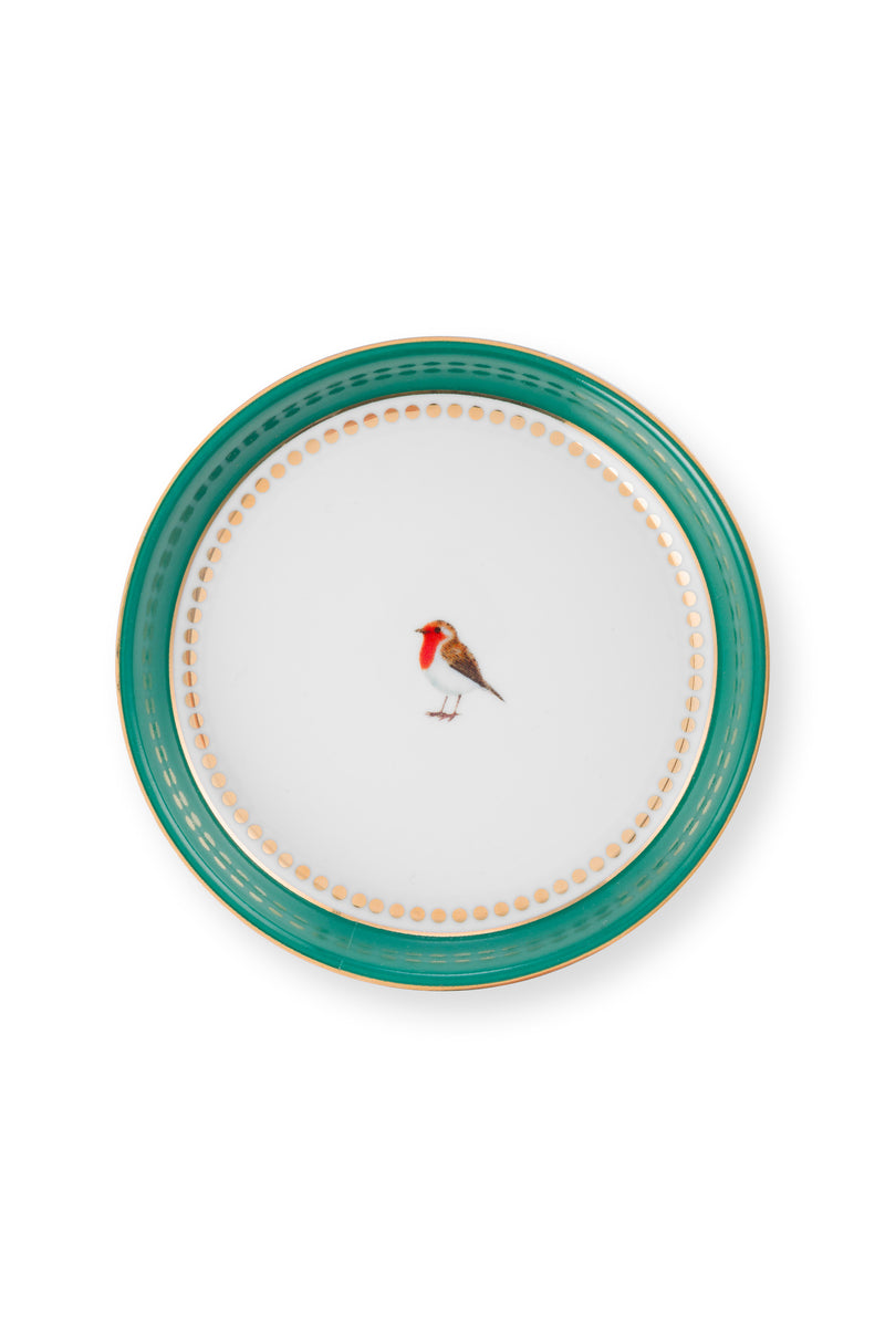Pip Studio Love Bird Emerald Theetip - Porselein - Ø 9 cm