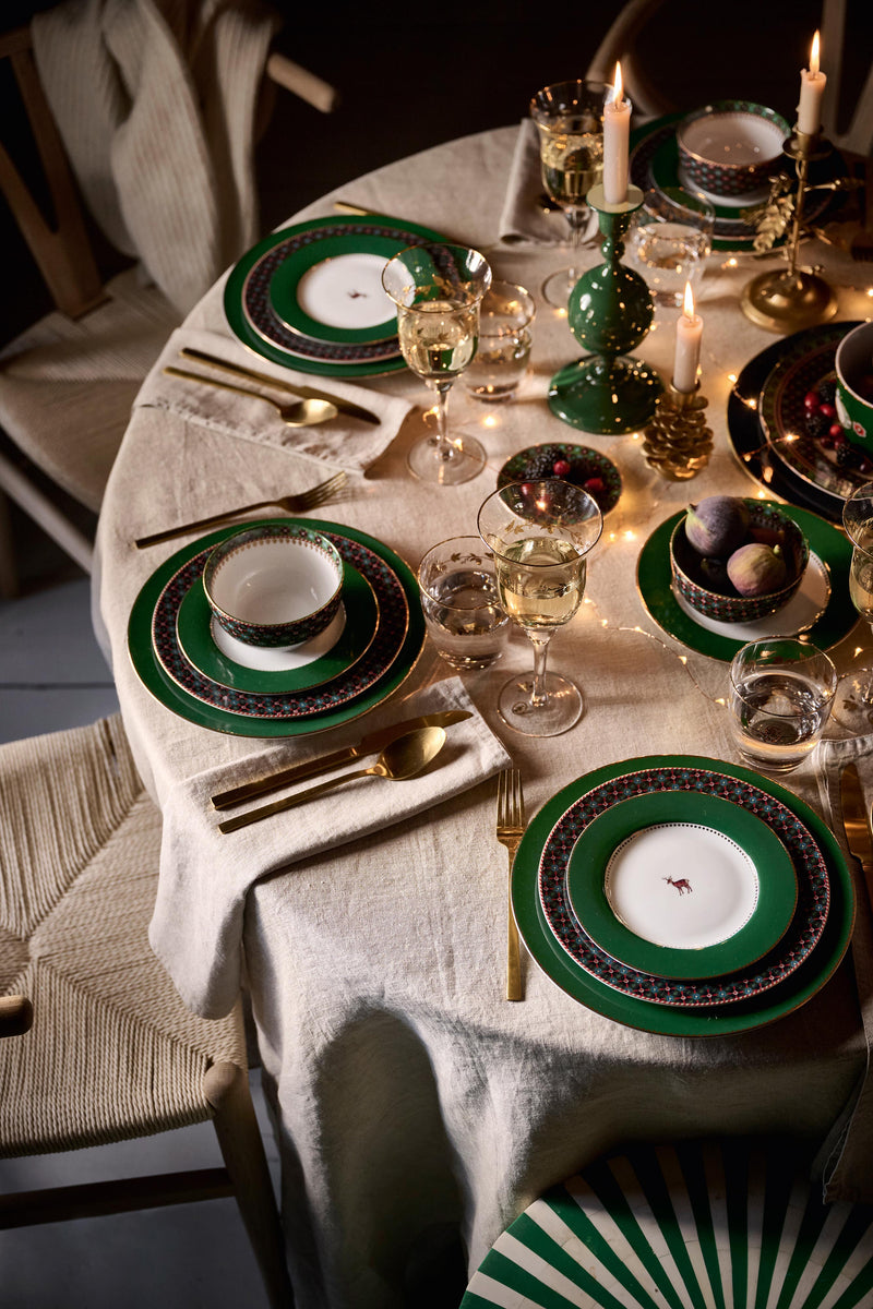 Pip Studio Love Birds Medallion Deer Dark Green Beker - Porselein - 250 ml