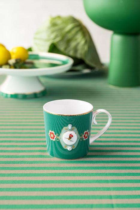 Pip Studio Love Birds Medallion Emerald Beker - Porselein - 150 ml