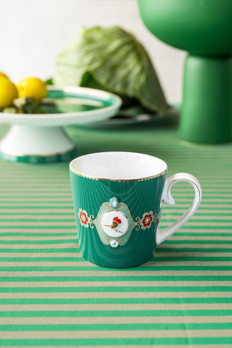 Pip Studio Love Birds Medallion Emerald Beker - Porselein - 250 ml