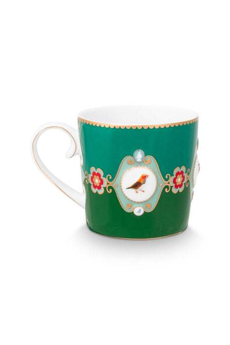 Pip Studio Love Birds Medallion Emerald-Green Beker - Porselein - 150 ml