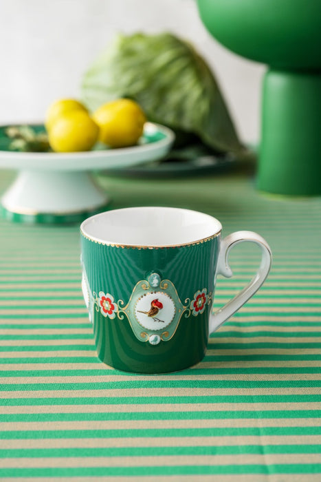 Pip Studio Love Birds Medallion Emerald-Green Beker - Porselein - 250 ml