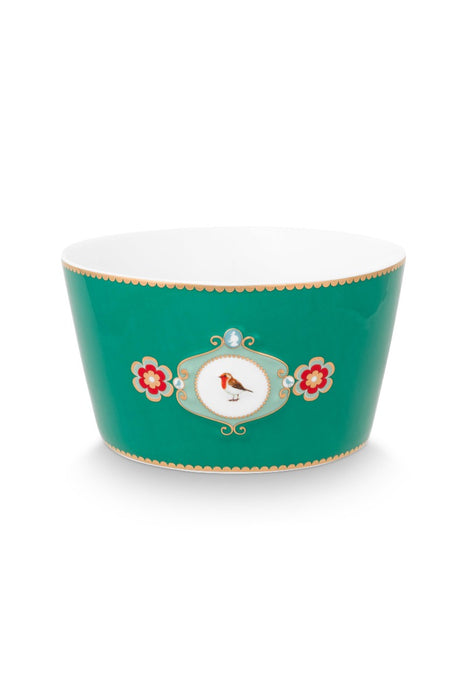 Pip Studio Love Birds Medallion Emerald Schaaltje - Porselein - Ø 15 cm