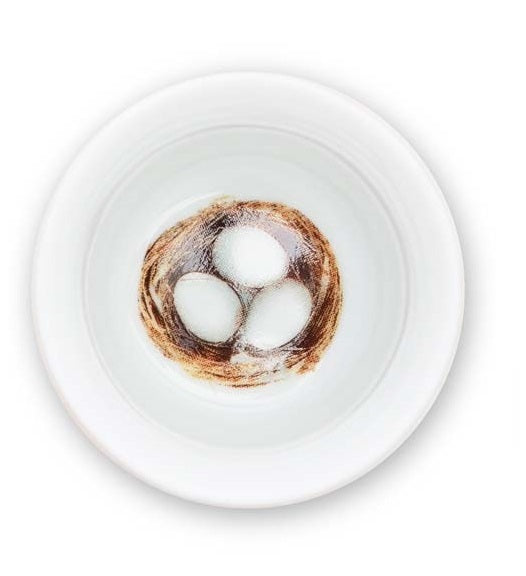 Pip Studio Love Birds Stripes Red-Pink Eierdopje - Porselein - Ø 5 cm