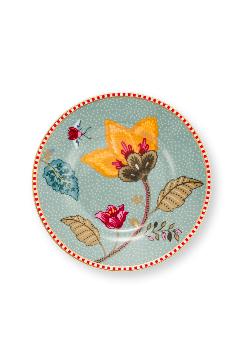 Pip Studio Blooming Tales Fantasy Blue Petit Four Bordje - Porselein - Ø 12 cm