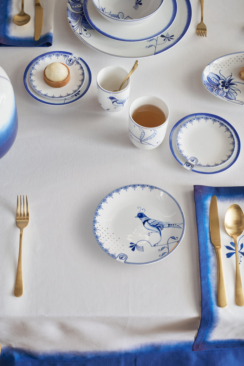 Pip Studio Pip & The Blue Bird White Gebaksbordje - Porselein - Ø 18 cm