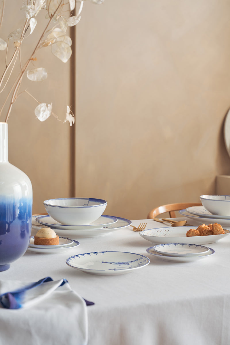 Pip Studio Pip & The Blue Bird White Gebaksbordje - Porselein - Ø 18 cm