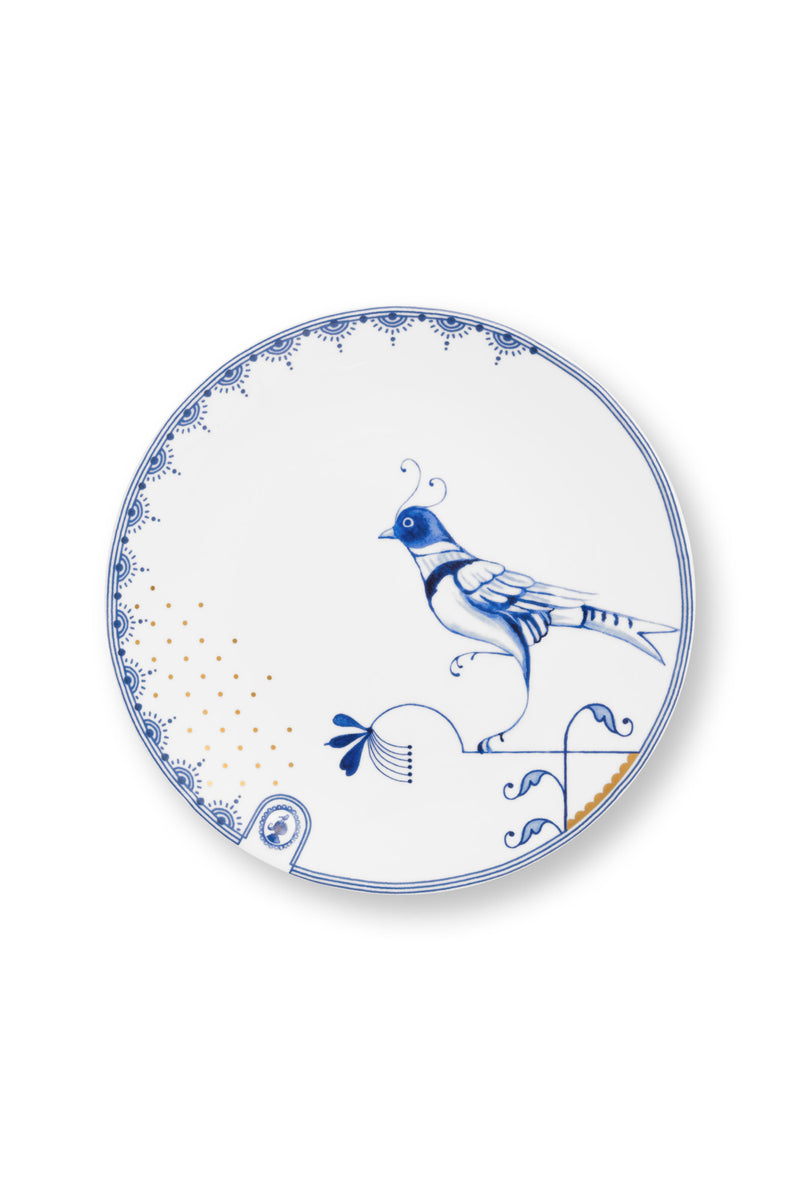 Pip Studio Pip & The Blue Bird White Gebaksbordje - Porselein - Ø 18 cm