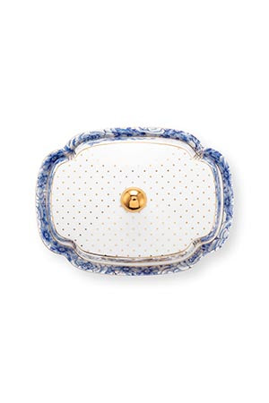 Pip Studio Royal White Botervloot - Porselein - 19 cm x 14 cm x 9 cm