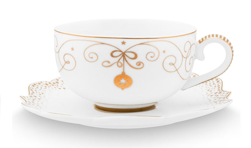 Pip Studio Royal Winter White Espresso Kop en Schotel - Porselein - 125 ml