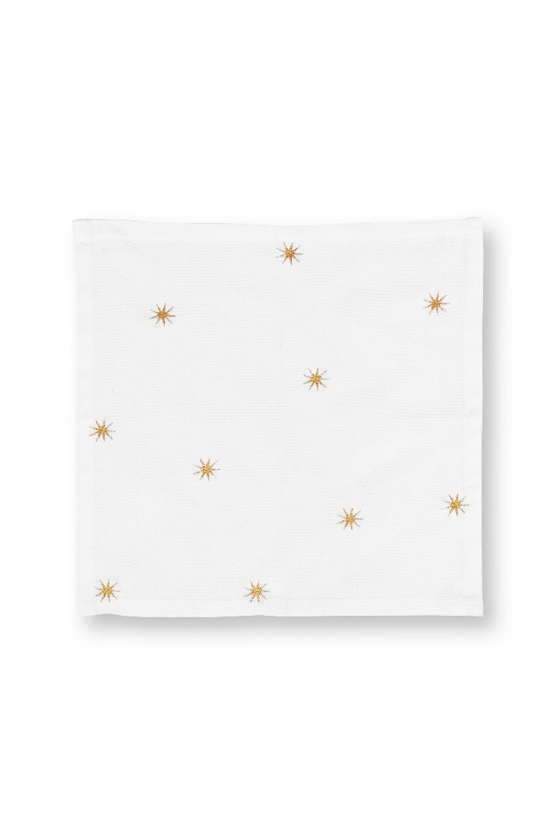 Pip Studio Stars Gold Theedoek - Set van 2 Stuks - Borduurwerk - 100% Katoen - 40 cm x 40 cm