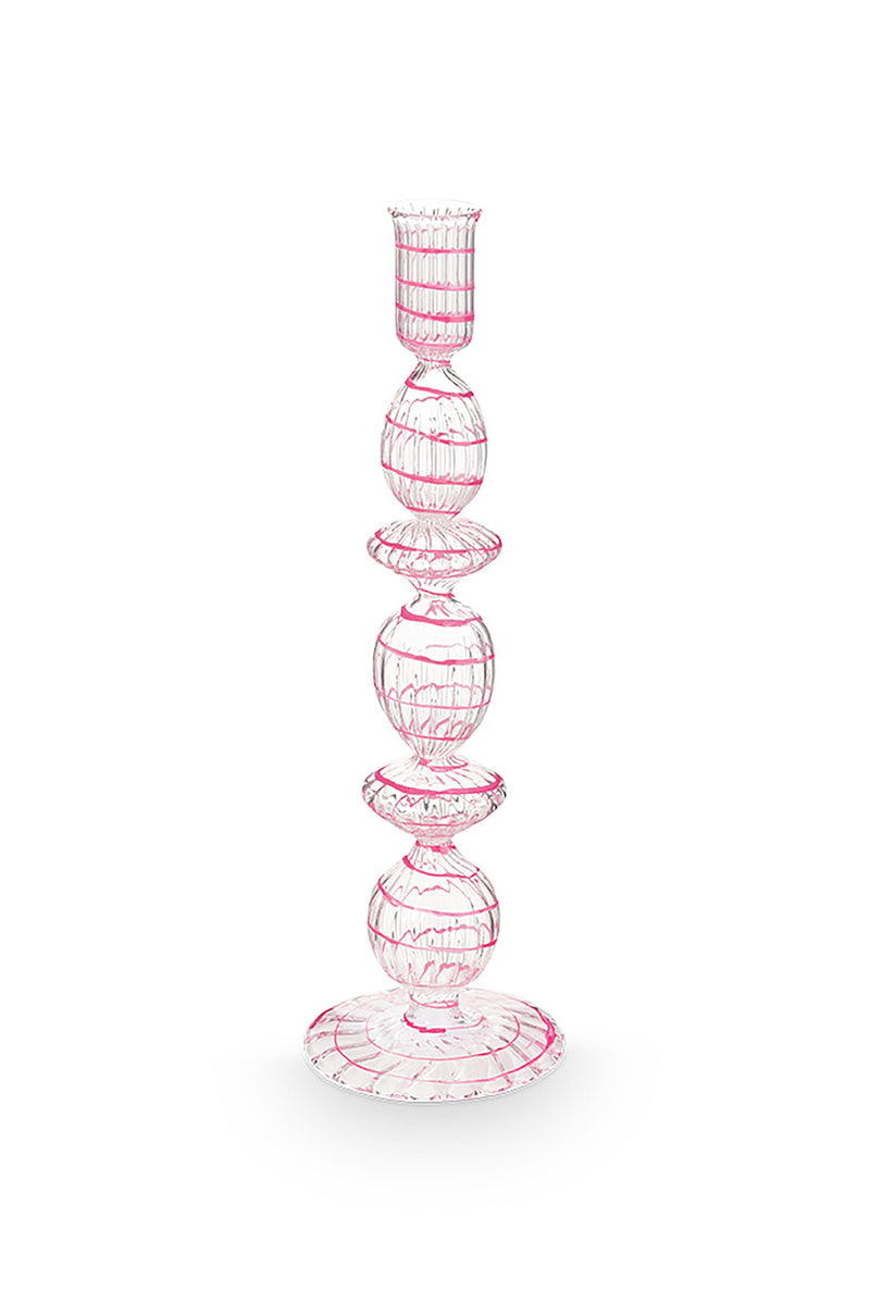 Pip Studio Swirl Pink Kandelaar - Glas - 28 cm
