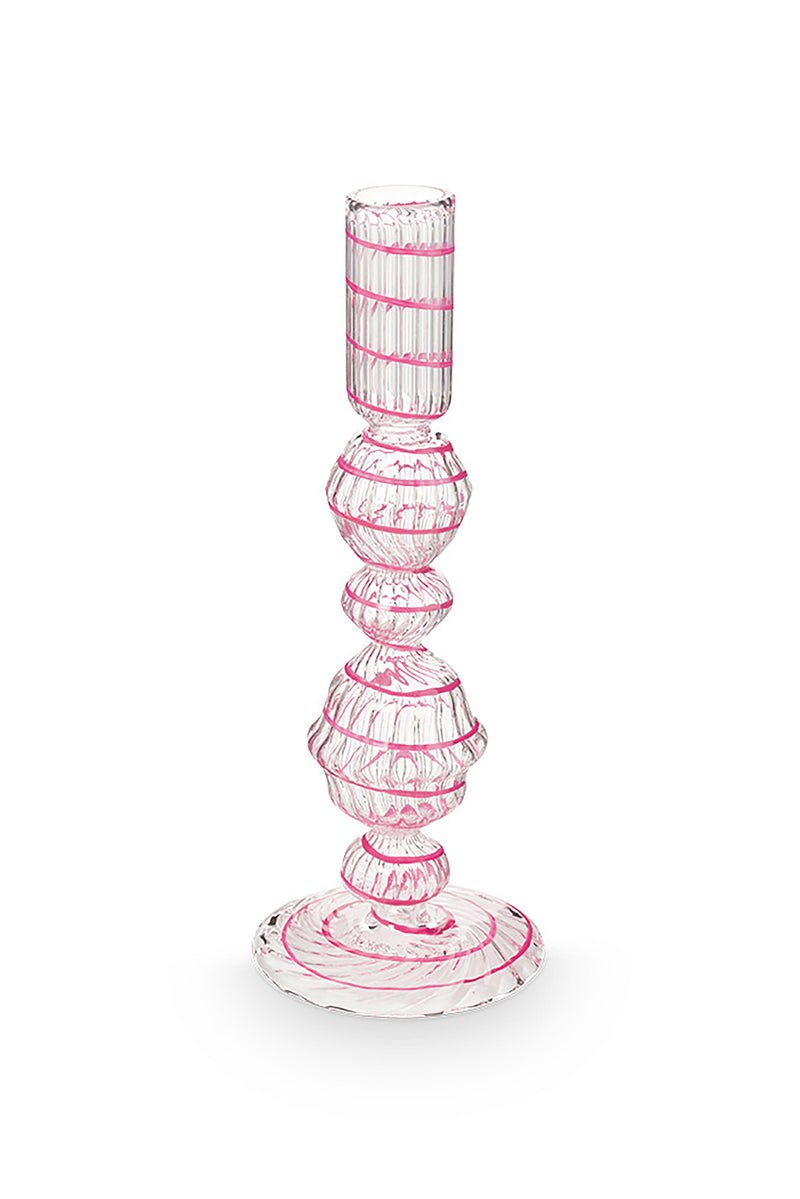 Pip Studio Swirl Pink Kandelaar - Glas - 22 cm
