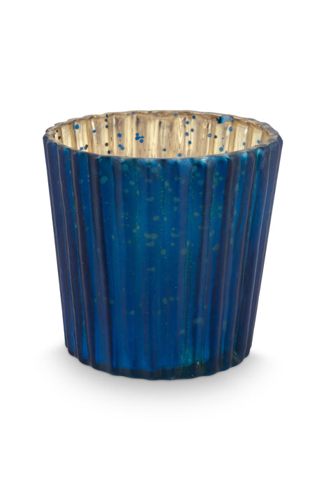 Pip Studio Blue Small Theelichthouder - Set van 4 Stuks - Glas - 7 cm x 7 cm