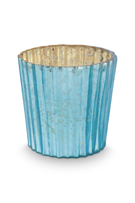 Pip Studio Blue Small Theelichthouder - Set van 4 Stuks - Glas - 7 cm x 7 cm