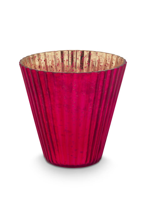 Pip Studio Red Medium Theelichthouder - Set van 3 Stuks - Glas - 10 cm x 10,5 cm