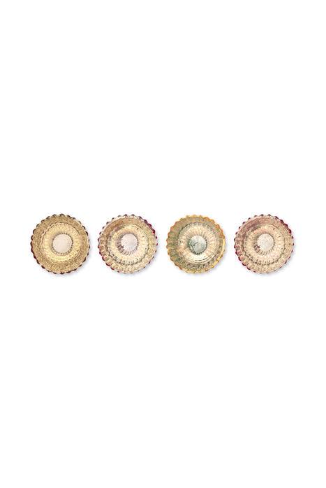 Pip Studio Red Small Theelichthouder - Set van 4 Stuks - Glas - 7 cm x 7 cm