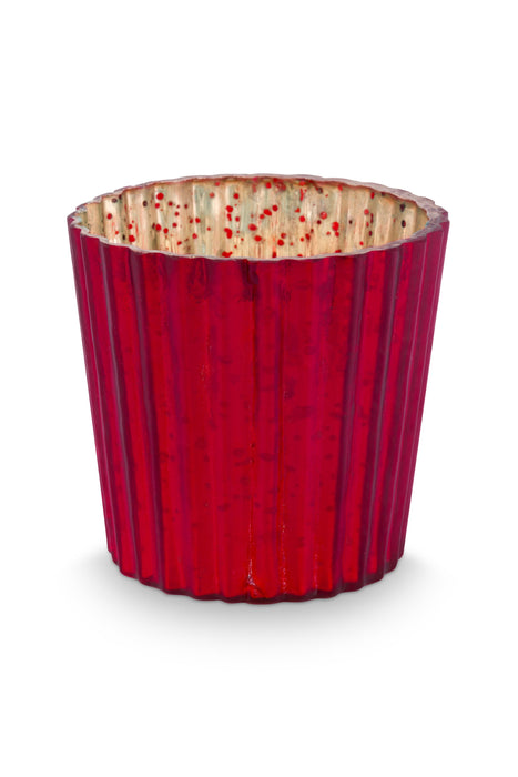 Pip Studio Red Small Theelichthouder - Set van 4 Stuks - Glas - 7 cm x 7 cm