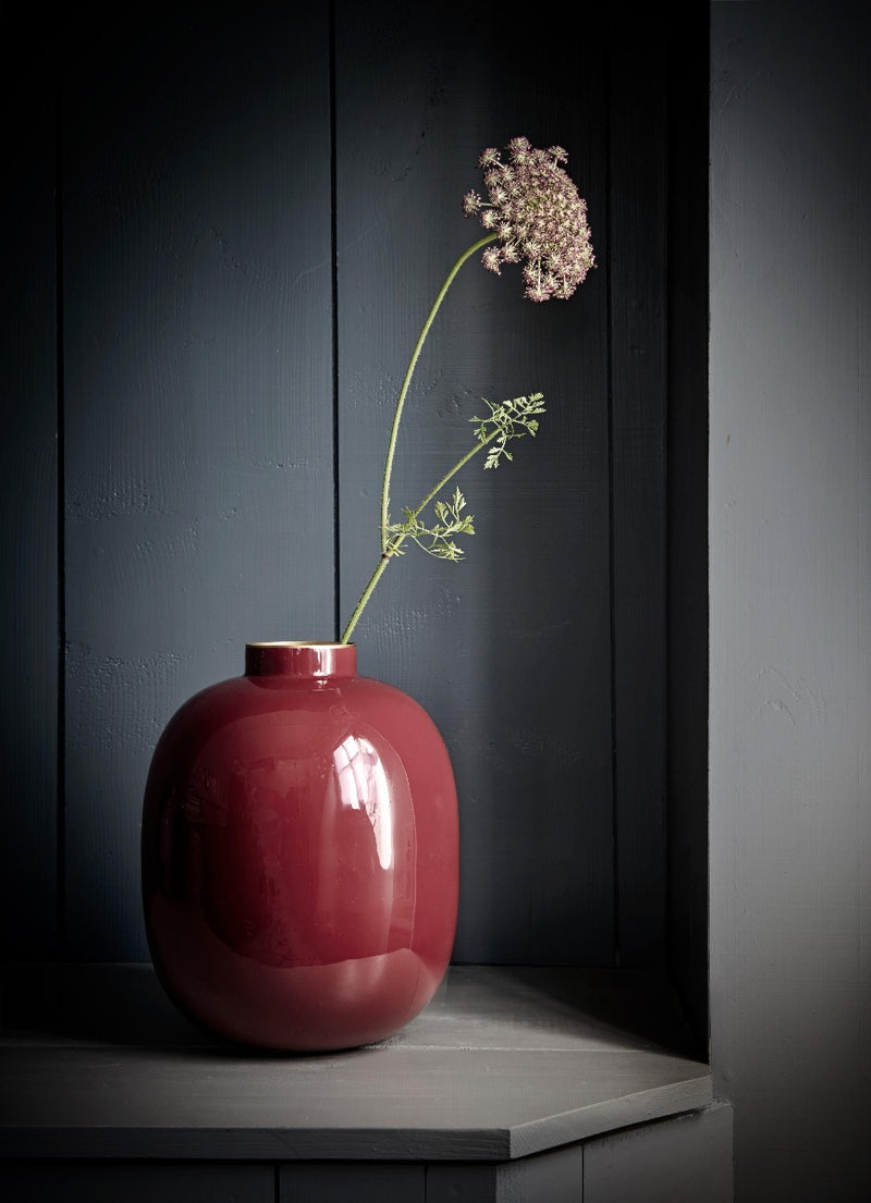 Pip Studio Vaas - Metal Dark Red - Metaal - 32 cm