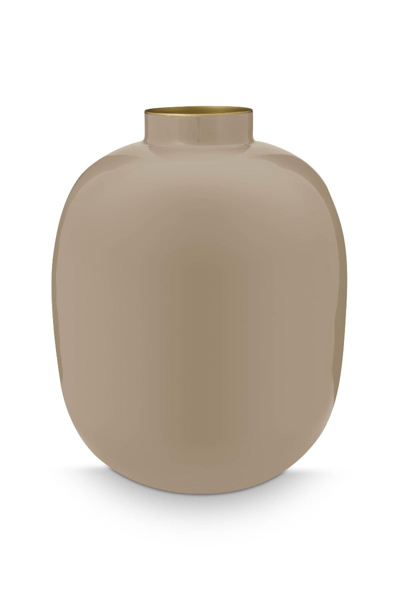Pip Studio Vaas - Metal Khaki - Metaal - 32 cm