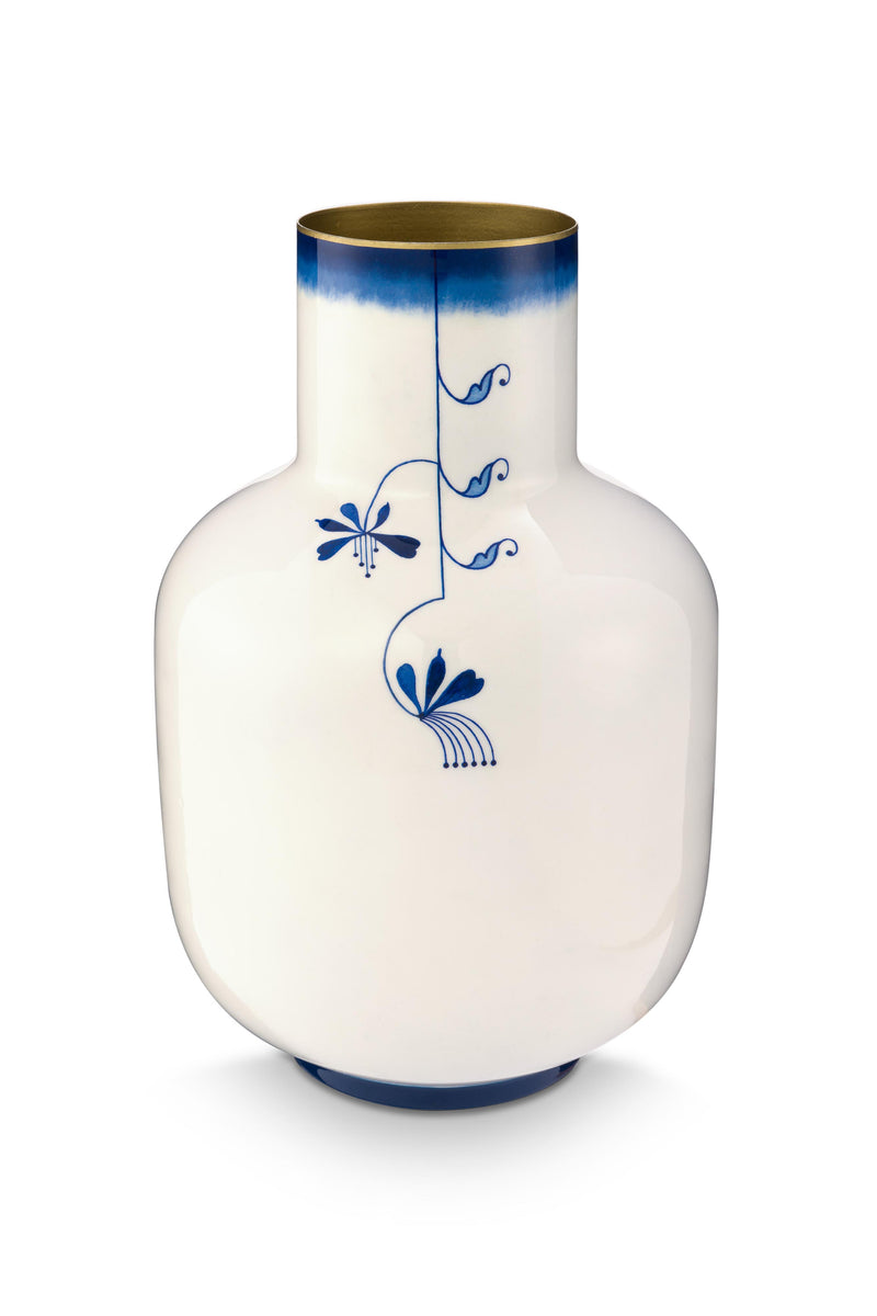 Pip Studio Vaas - Pip & The Blue Bird Blue - Metaal - 30 cm