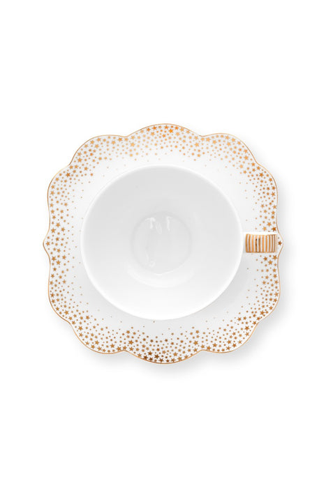 Pip Studio Royal Winter White Kop en Schotel - Porselein - 225 ml