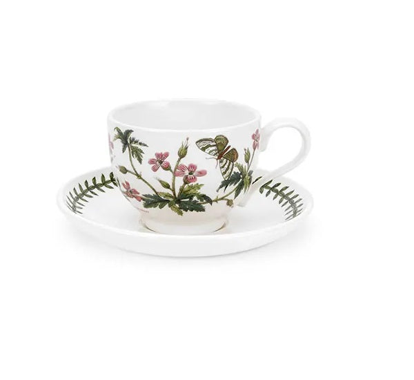 Portmeirion Botanic Garden Kop en Schotel - Herb Robert - Aardewerk - 280 ml