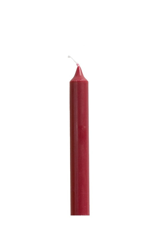 Rustik Lys Stearine Dinerkaars - Raspberry - 28 cm