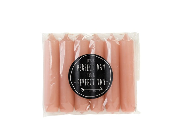 Rustik Lys Dinerkaars - Rose - Set van 6 - 12 cm