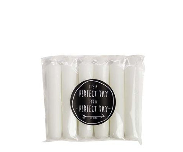 Rustik Lys Dinerkaars - Wit - Set van 6 - 12 cm