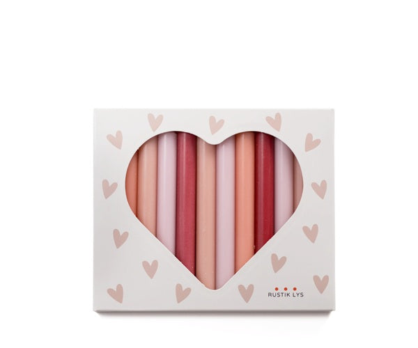 Rustik Lys Heart Box Potloodkaarsjes - 12 stuks