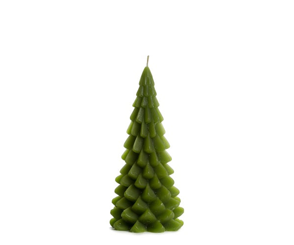Rustik Lys Kerstboom Kaars - Leaf Green - 10 cm x 20 cm