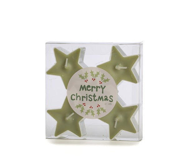 Rustik Lys Ster Waxinelichtje - Tea Green - Set van 5