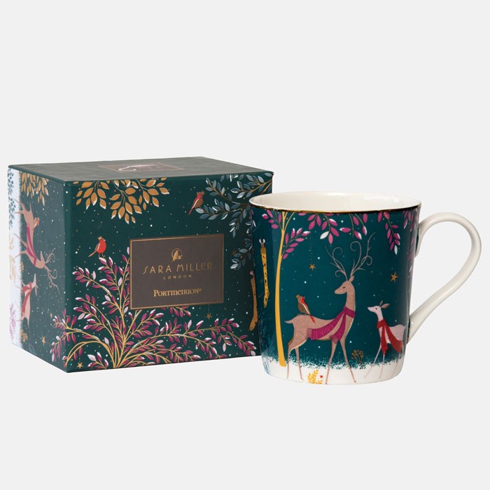Sara Miller London Woodland Tales Deer & Robin Beker - Fine China - 340 ml