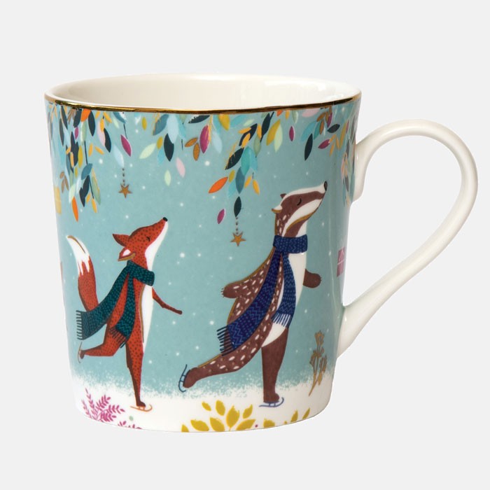 Sara Miller London Woodland Tales Skaters Beker - Fine China - 340 ml