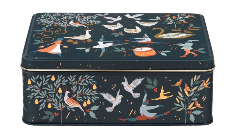 Sara Miller London 12 Days Of Christmas Blik - Metaal - 19,5 cm x 15 cm x 7,5 cm