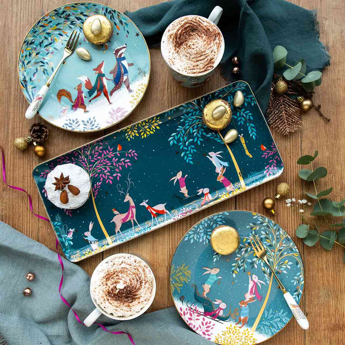 Sara Miller London Woodland Tales Deer & Robin Schaal - Fine China - 36,1 cm x 16,1 cm